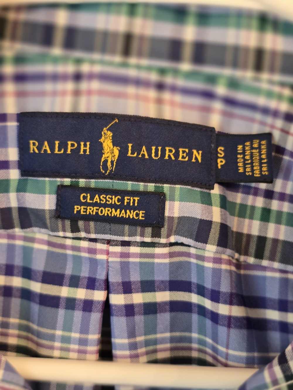 Polo Ralph Lauren Men’s Blue Plaid Nylon Lighweight Button-Down Shirt Size Small - Picture 3 of 4